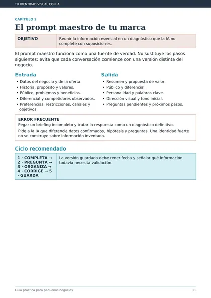 Página sobre el prompt maestro de tu marca